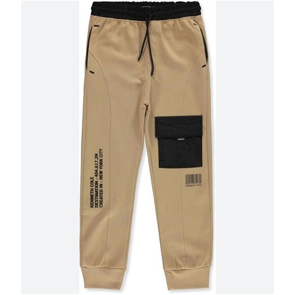 Kenneth Cole Boys Nano Tech Cargo Joggers Khaki Size 16 - Picture 2 of 6
